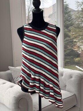Italian PHILOSOPHY DI LORENZO SERAFINI Knit Asymmetrical Top Womens Size 6 $$$